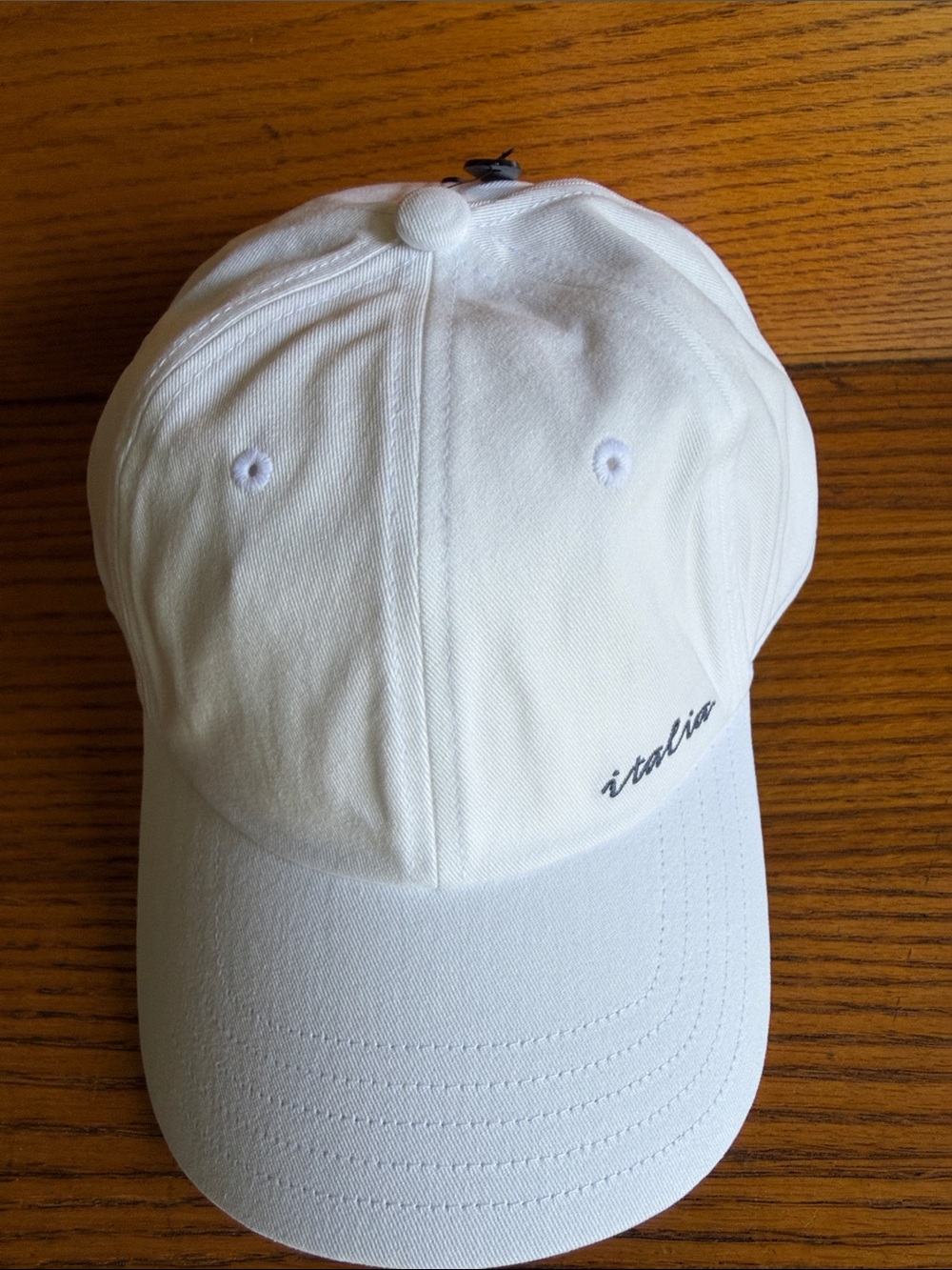 White Adidas Italia Baseball Cap with Script Accent